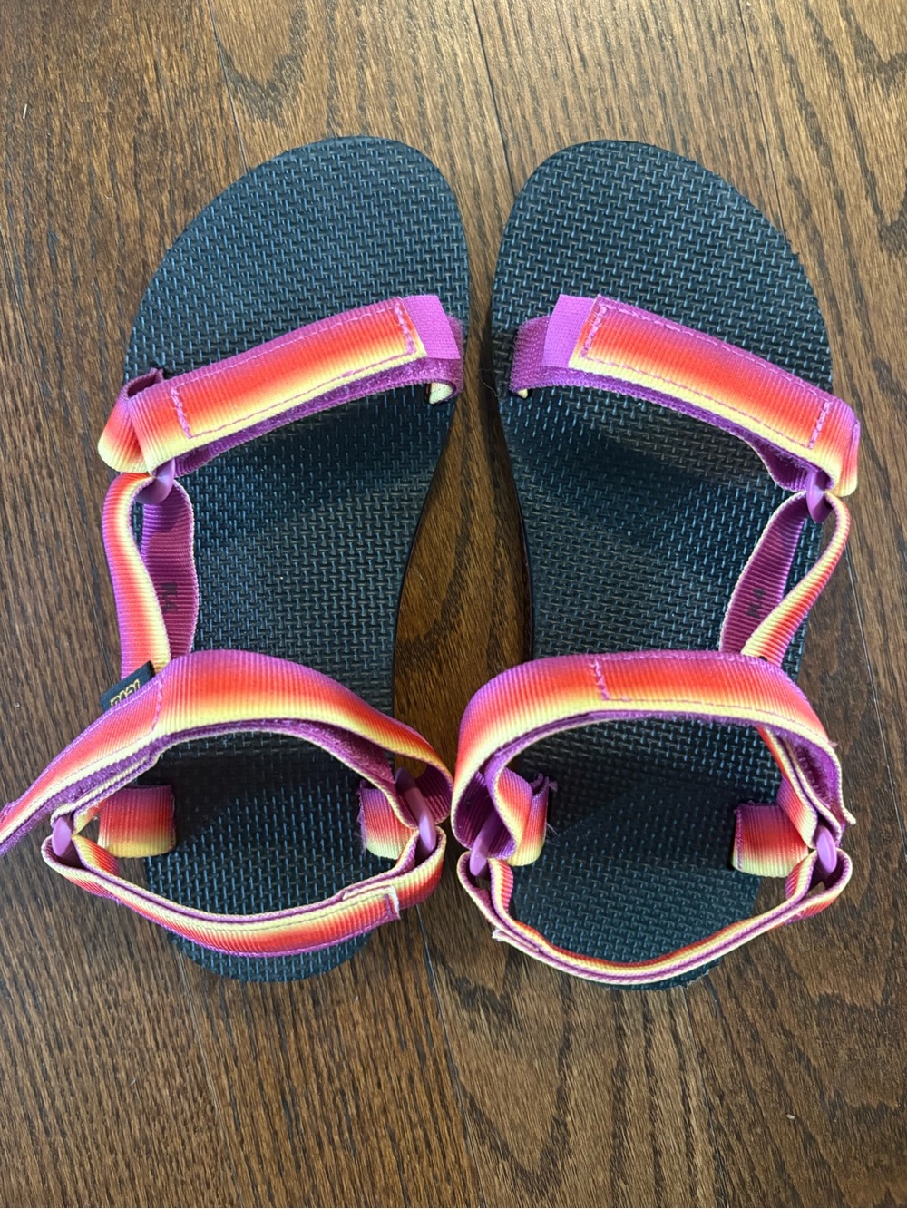 Teva Kids Adjustable Sandals in Pink Orange Gradient